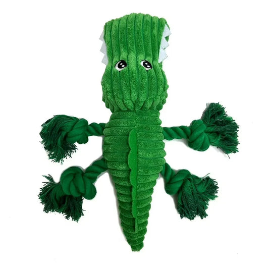Alligator Plush Dog Toy With Squeaker For Interactive Chewing