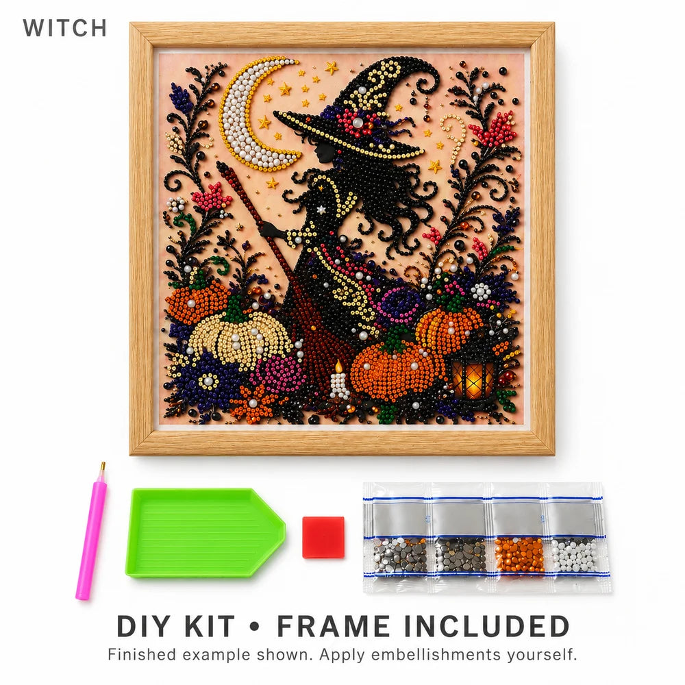 Zoe Halloween Pearl Diamond Painting Kit With Frame Decor