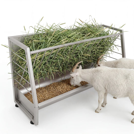 HiMISS Heavy Duty Galvanized Steel Hay And Grain Livestock Feeder