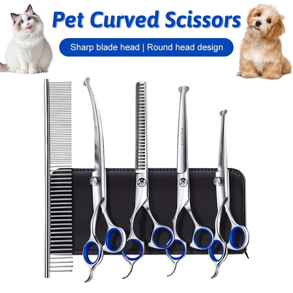 Seven In One Pet Grooming Scissors Set With Ceramic Coating