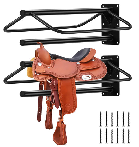 Heavy Duty Wall Mounted Saddle Rack With Double Pad Bar