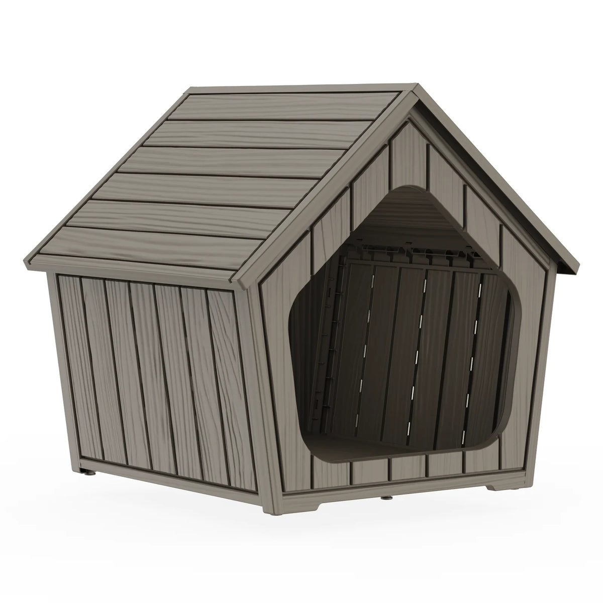 Waterproof Plastic Dog House With Ventilated Gable Roof for Outdoor Use