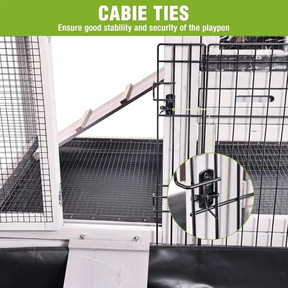 Portable Small Animal Playpen With Waterproof Liner For Rabbits