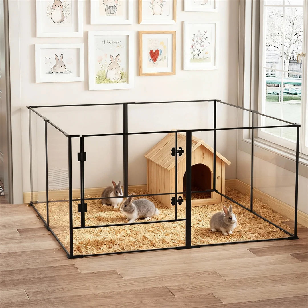 BINGOPAW Acrylic Dog Playpen for Indoor Exercise and Training
