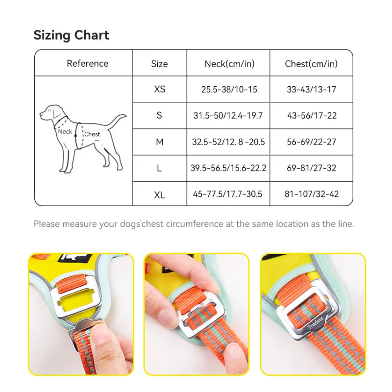 TRUELOVE No Pull Reflective Adjustable Dog Harness for Training