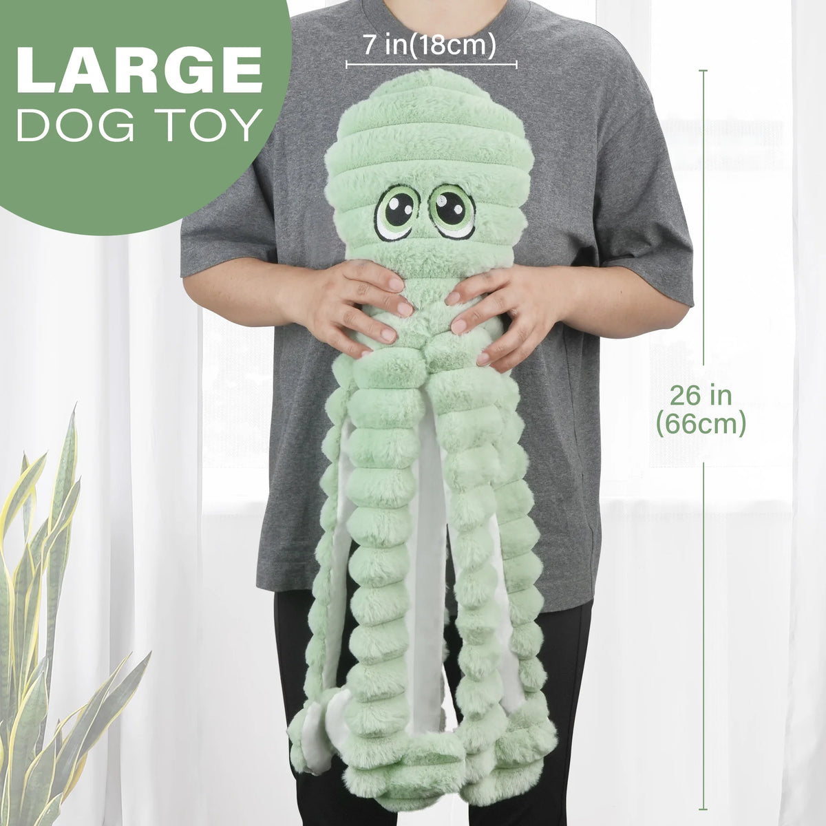 Octopus Plush Squeaky Dog Toy for Chewing and Interactive Play