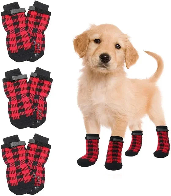 Comfortable Adjustable Non Slip Dog Socks for Indoor Paw Protection