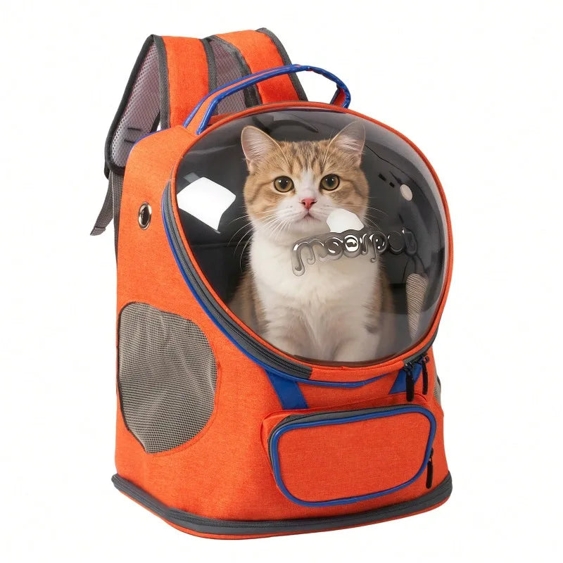 Foldable Breathable Transparent Pet Carrier Backpack for Cats and Dogs