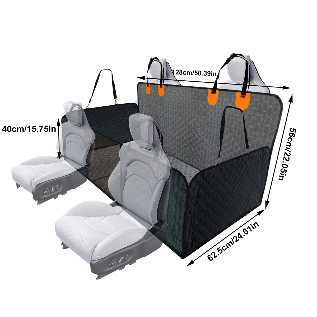 Hard Bottom Dog Car Seat Extender Waterproof Back Seat Protector