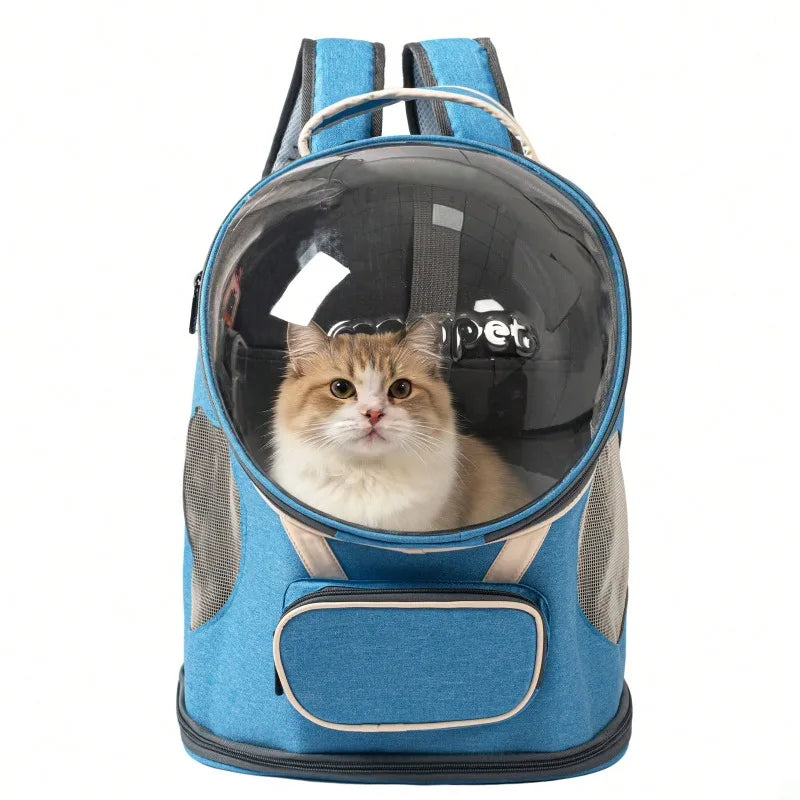 Foldable Breathable Transparent Pet Carrier Backpack for Cats and Dogs