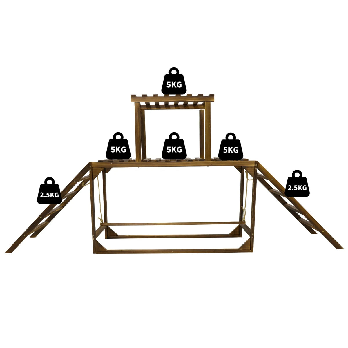BINGOPAW Wooden Chicken Perch Swing With Ladder And Activity Toys