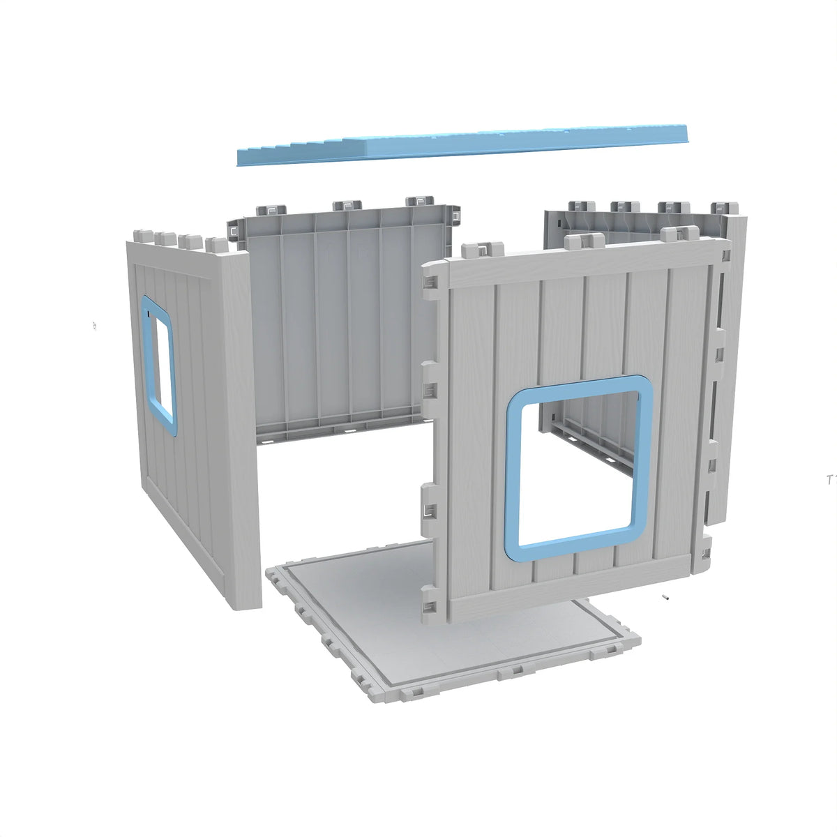 Waterproof Sloped Roof Plastic Pet House for Indoor Outdoor Shelter
