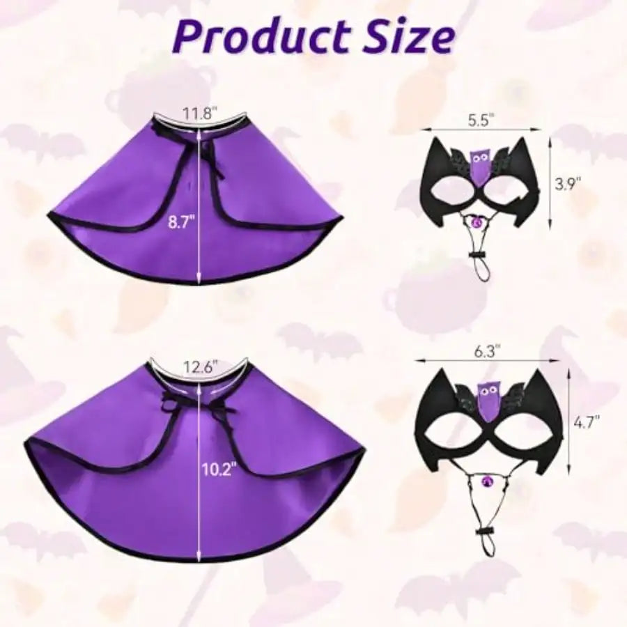 Halloween Vampire Cape Costume With Bat Mask For Pets
