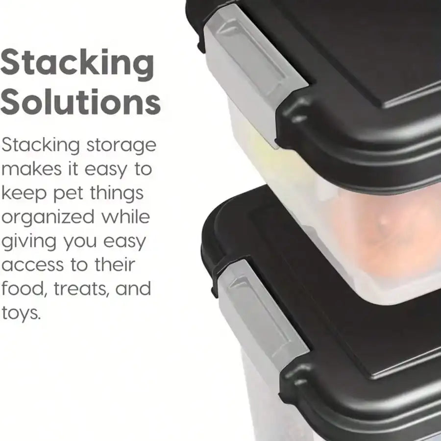 Airtight Stackable Pet Food Storage Container Set With Scoop