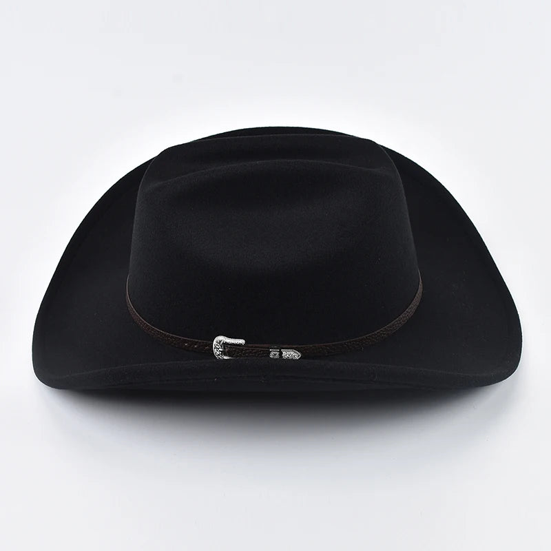 Unisex Western Cowboy Hat With Vintage Wide Brim Design