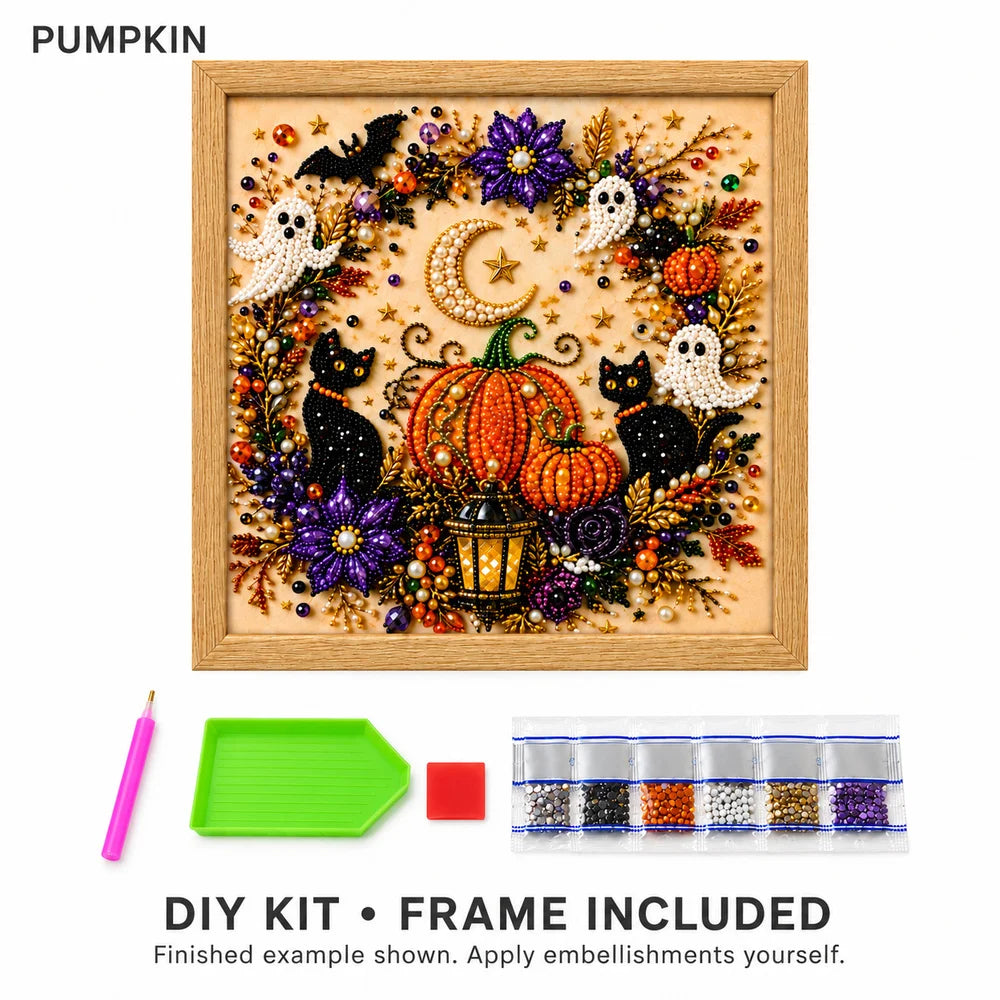 Zoe Halloween Pearl Diamond Painting Kit With Frame Decor