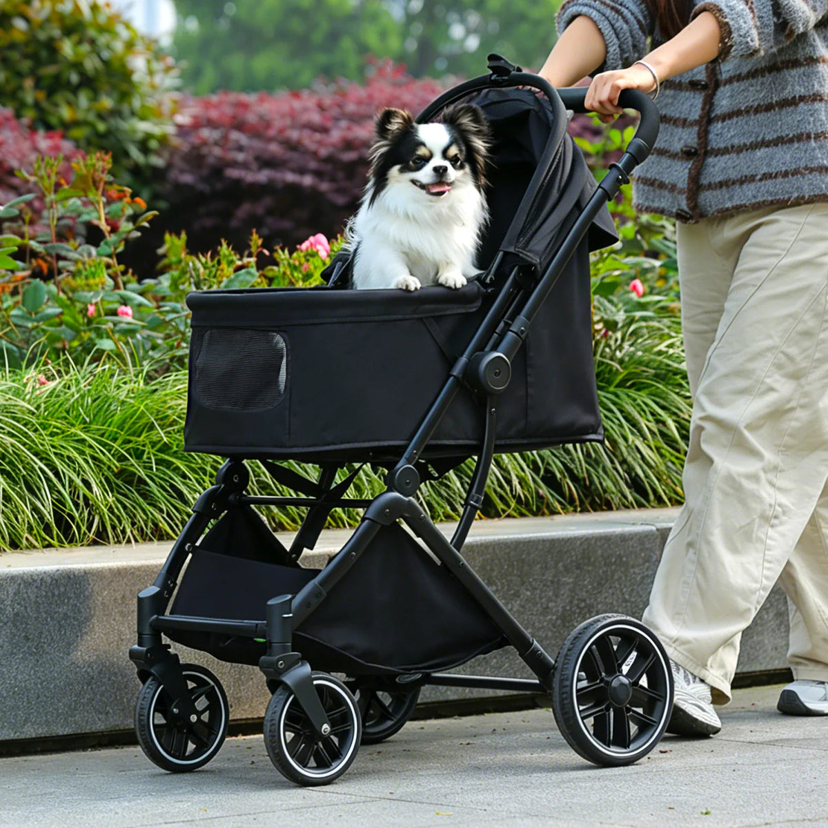 PAWZ Road Foldable Pet Stroller With Reversible Handle