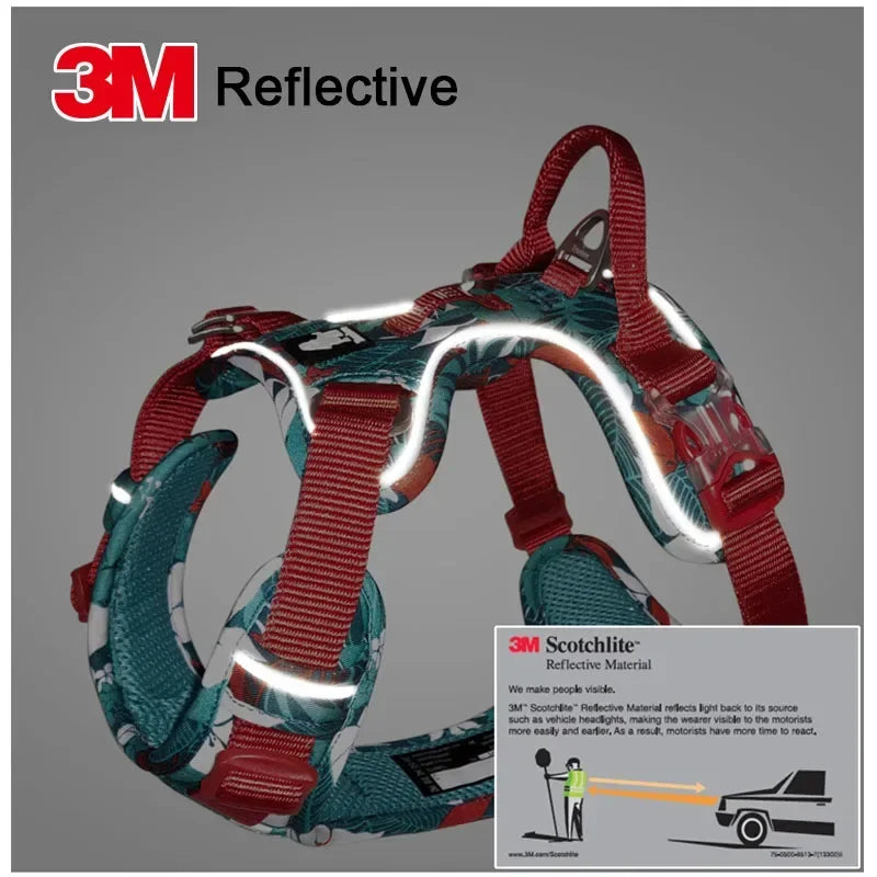 TRUELOVE Reflective Adjustable Padded Dog Harness for All Breeds