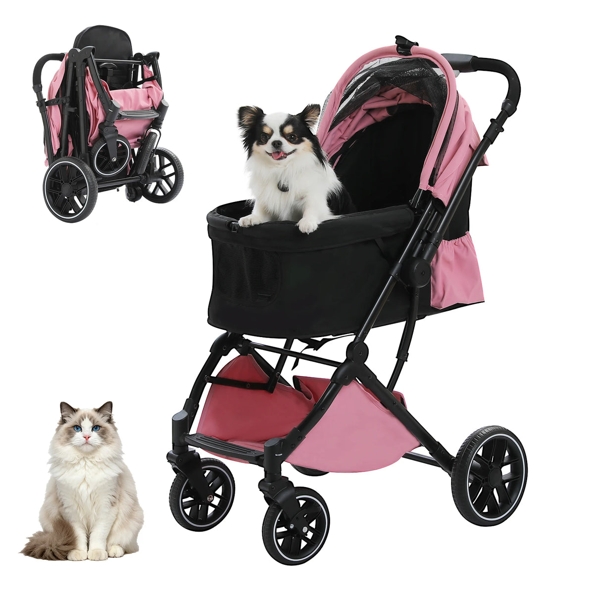 PAWZ Road Foldable Pet Stroller With Reversible Handle