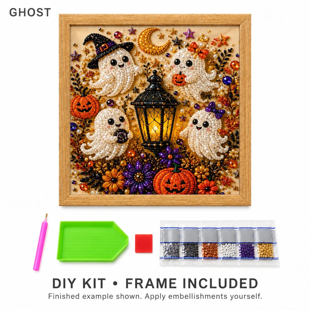 Zoe Halloween Pearl Diamond Painting Kit With Frame Decor