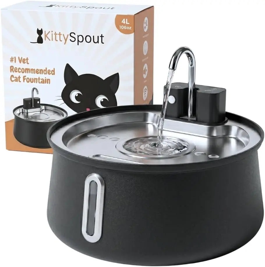 KittySpout Stainless Steel Wireless Cat Water Fountain for Pets