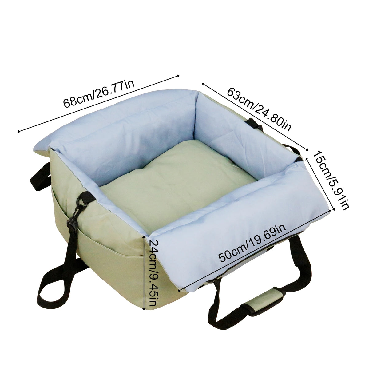 BORWART Dog Car Seat With Safety Belt And Washable Cover
