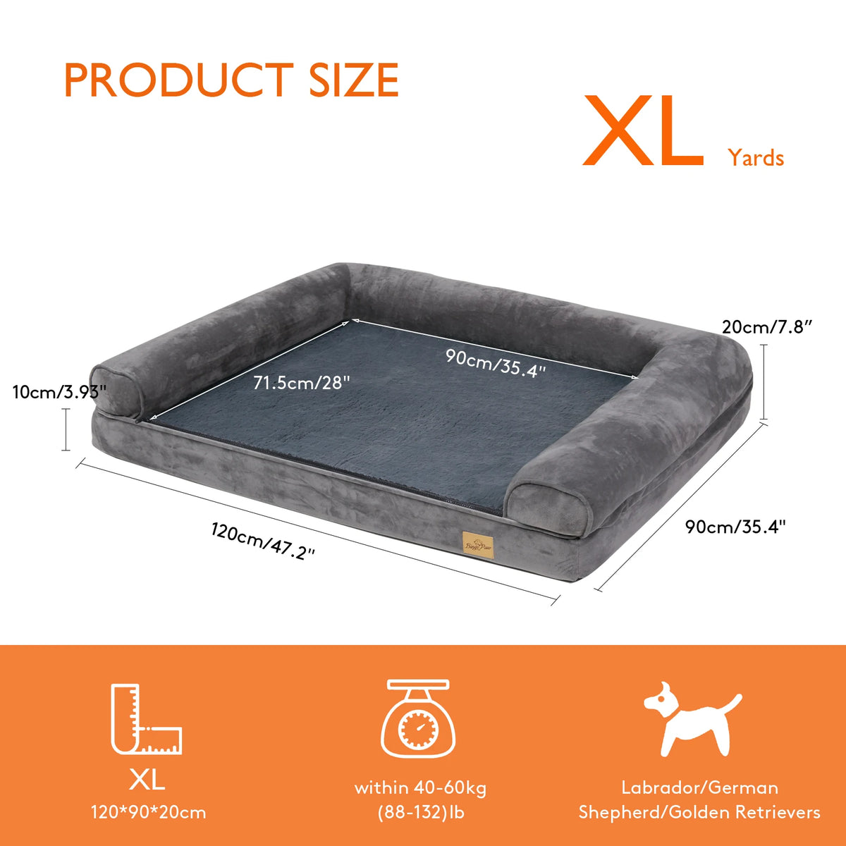 BINGOPAW Orthopedic Dog Bed With Removable Washable Cushion Cover