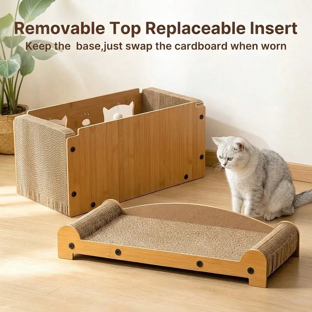 Double Layer Cat Scratcher House With Durable Woven Scratch Pad
