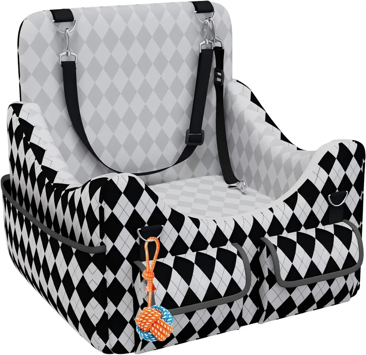 Portable Memory Foam Dog Booster Car Seat With Safety Belt