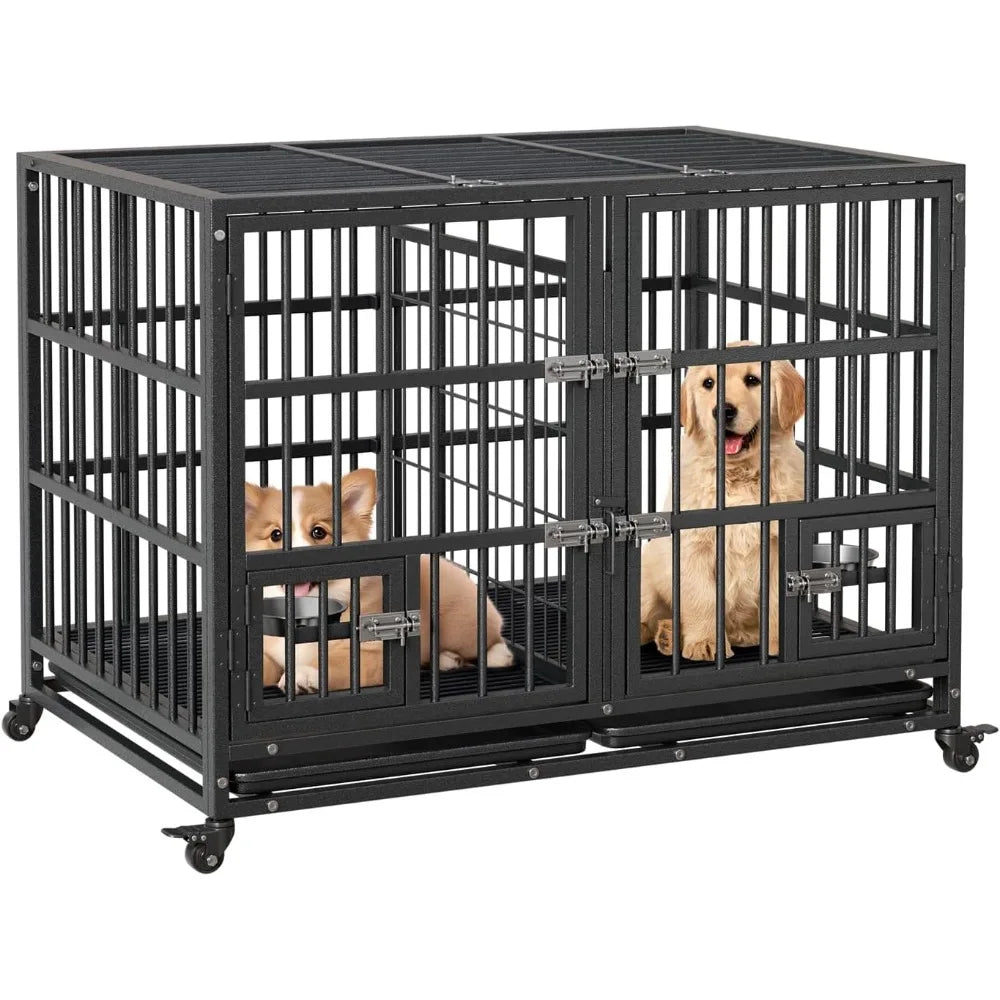 Garvee Heavy Duty Metal Dog Crate With Removable Tray