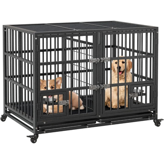 Garvee Heavy Duty Metal Dog Crate With Removable Tray