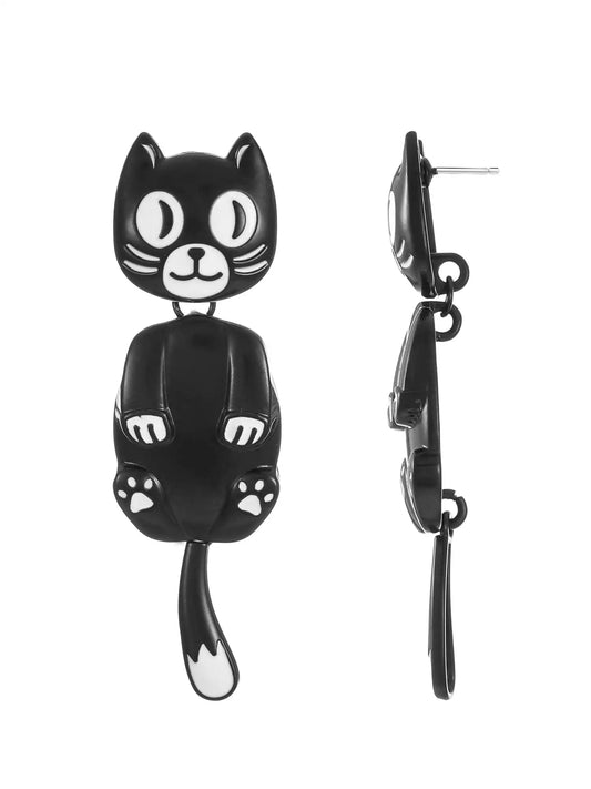Retro Cat Halloween Dangle Earrings For Women Festive Costume Jewelry