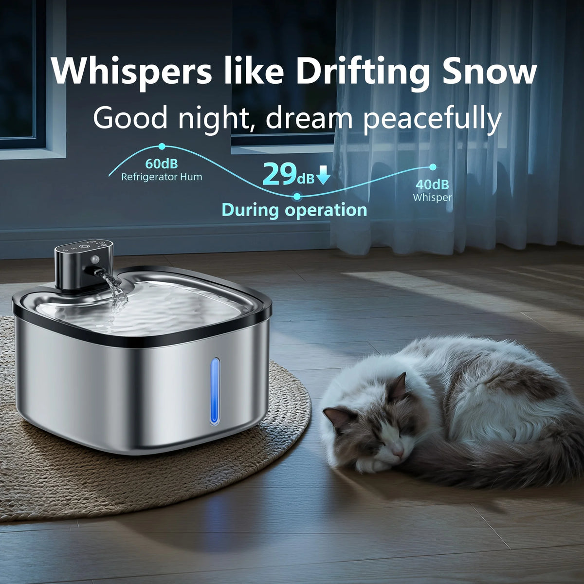 ERAMONG Wireless Smart Pet Water Fountain With Motion Sensor