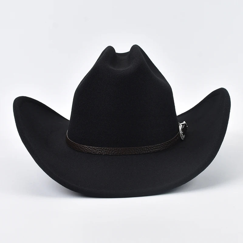 Unisex Western Cowboy Hat With Vintage Wide Brim Design