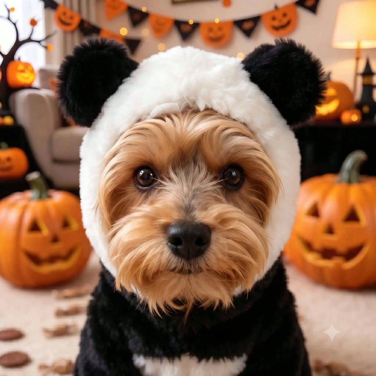 Halloween Dog Panda Transformation Costume With Complete Head Mask