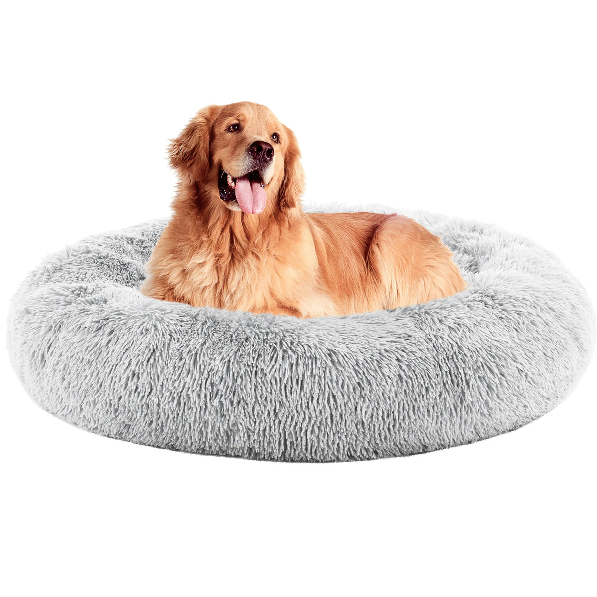 MCQ Plush Faux Fur Cuddler Bed Cozy Non Slip Washable Dog Bed