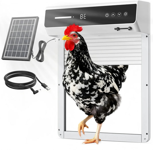 Solar Powered Automatic Chicken Coop Door With Light Sensor Timer