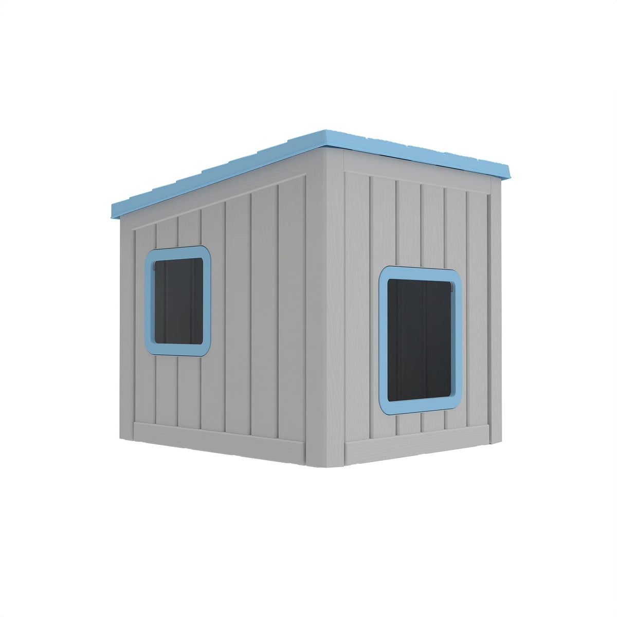 Waterproof Sloped Roof Plastic Pet House for Indoor Outdoor Shelter