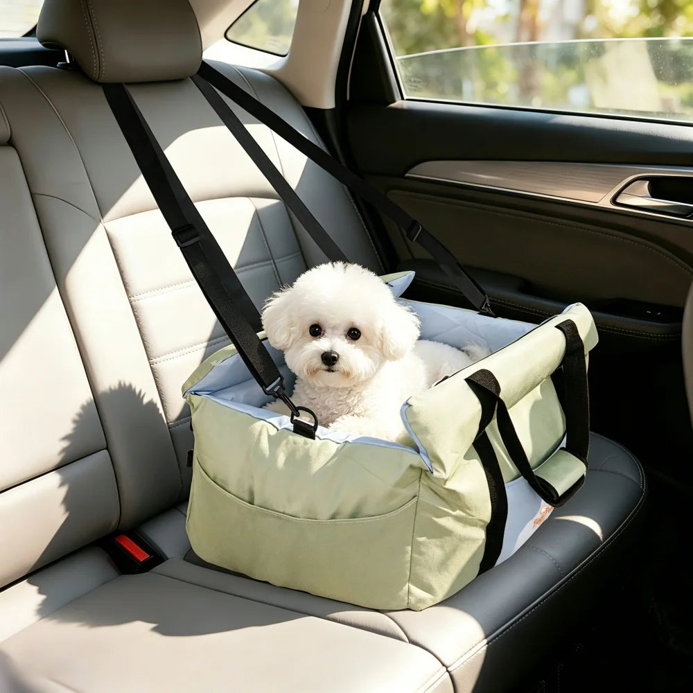 BORWART Dog Car Seat With Safety Belt And Washable Cover