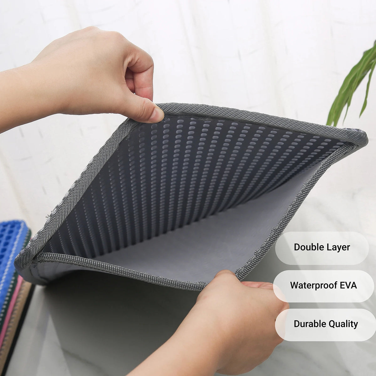 Double Layer Cat Litter Mat With Waterproof Scatter Protection