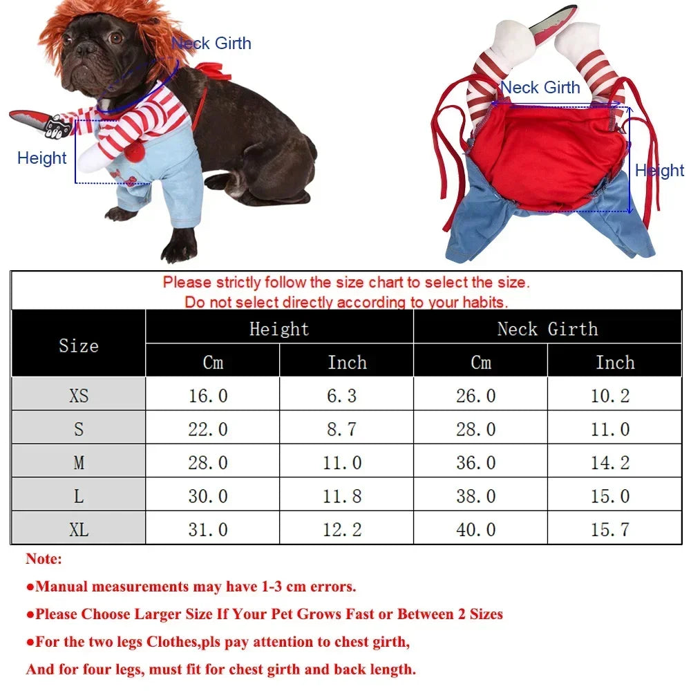 Holapet Chucky Doll Halloween Costume For Dogs And Cats