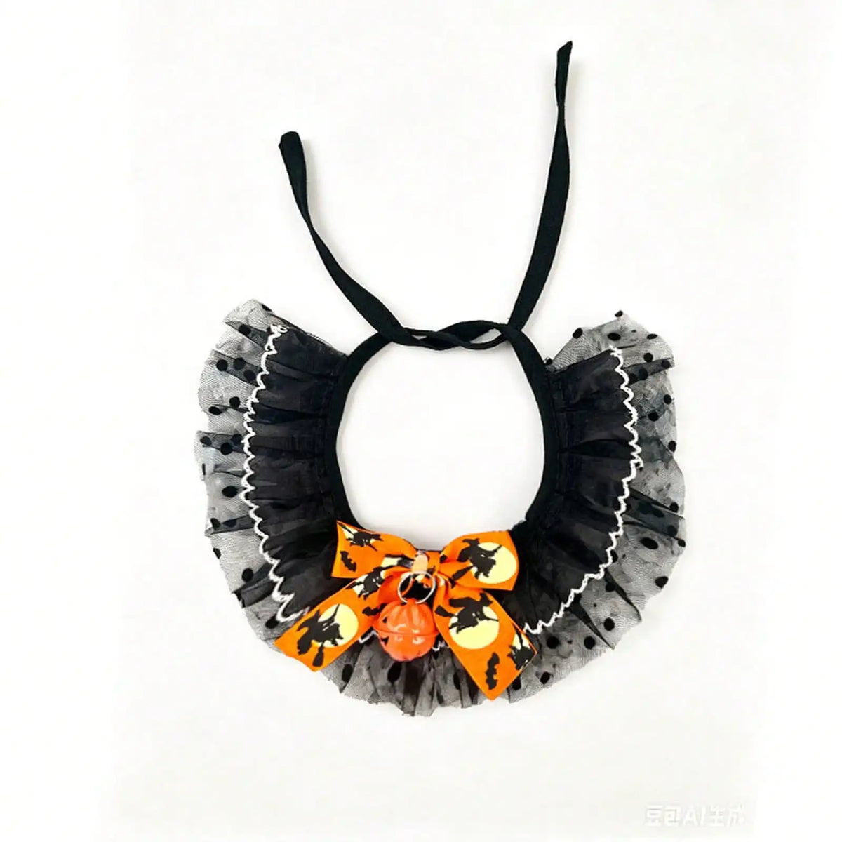 Halloween Pet Bandana Hat Set With Lace Trim Costume, Party Accessory