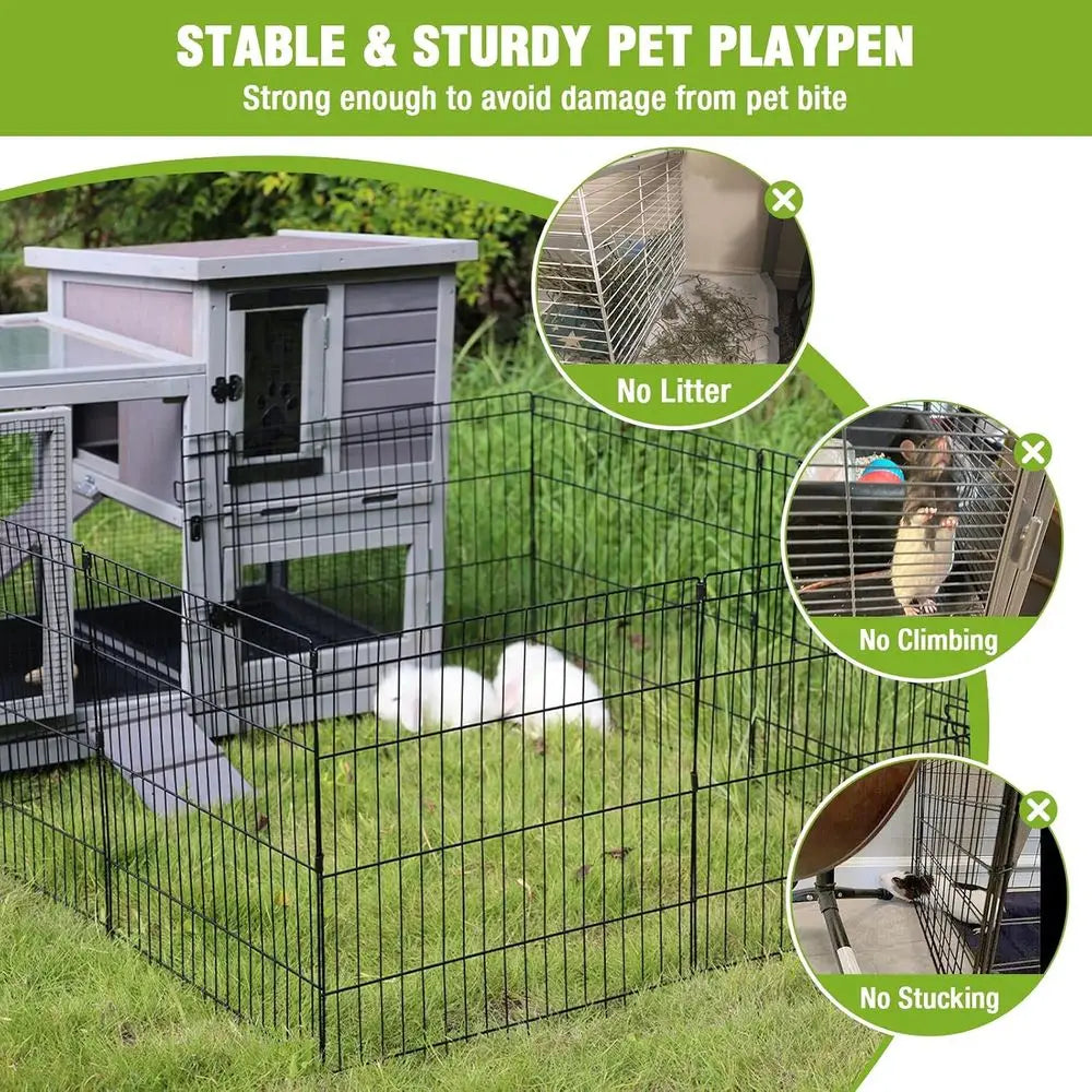 Portable Small Animal Playpen With Waterproof Liner For Rabbits