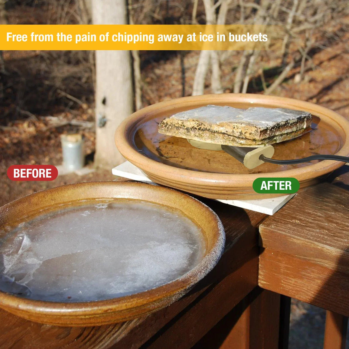Submersible Cast Aluminum Thermostatic Bird Bath Heater De-Icer for Livestock