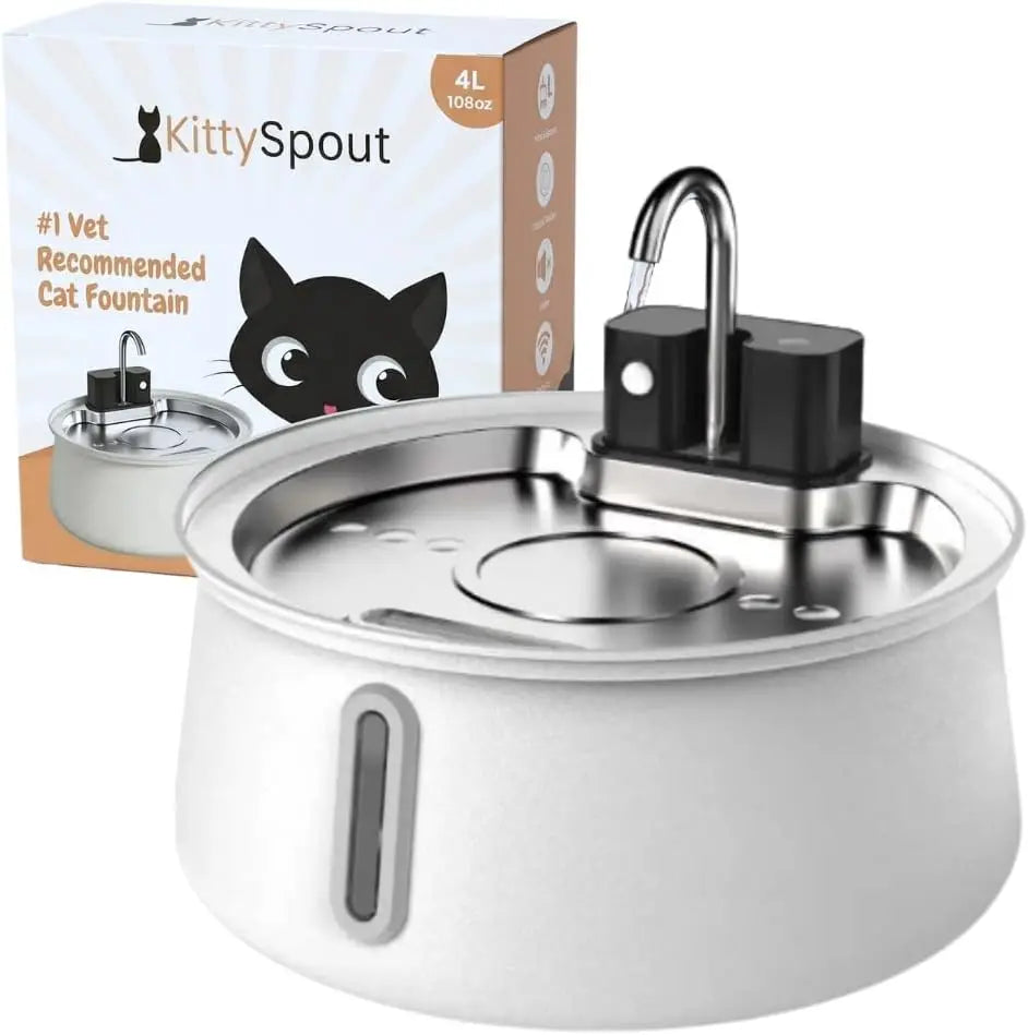 KittySpout Stainless Steel Wireless Cat Water Fountain for Pets