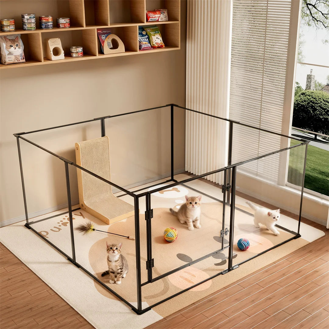 BINGOPAW Acrylic Dog Playpen for Indoor Exercise and Training