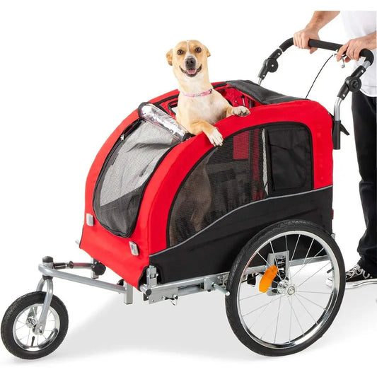 Dog Bike Trailer And Pet Stroller With Hitch And Suspension