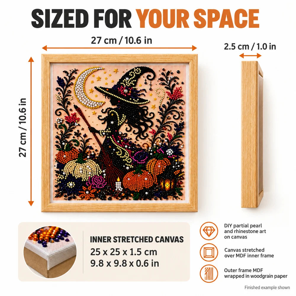 Zoe Halloween Pearl Diamond Painting Kit With Frame Decor