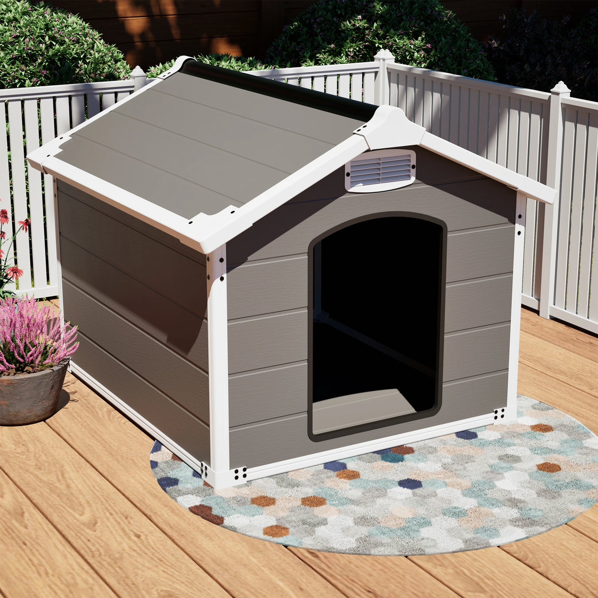Heavy Duty Waterproof UV Resistant Dog House With Ventilation and Easy Cleaning