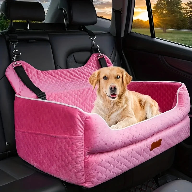 Dog Car Seat Booster Cushion With Memory Foam Storage Bag